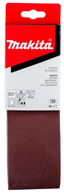 Шліфувальна стрічка Makita 76 x 533 мм 5 шт P-37225 (0088381972932) - зображення 2