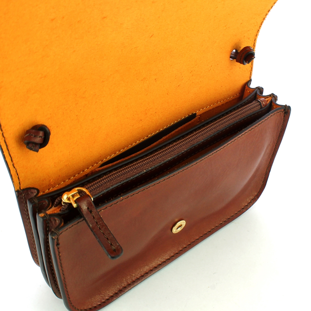 Torebka crossbody damska ze skóry naturalnej mała The Bridge Rustici 04351101 14 Brązowa (800070254185) - obraz 4