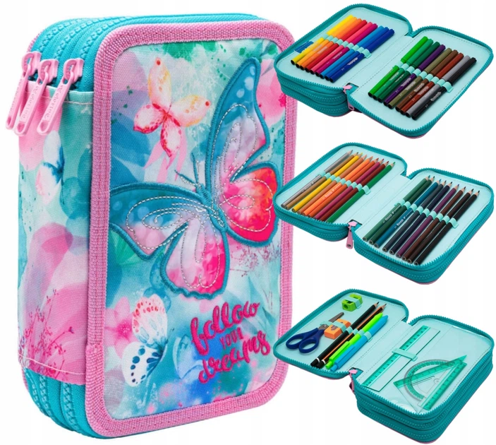 Потрійний розкладний пенал Colorino Jumper 3 Dreams F067654 з аксесуарами - изображение 6