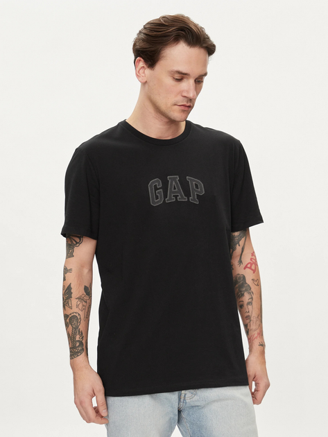 Футболка бавовняна довга чоловіча Gap 570044-02 L Чорна (1200119648660) - зображення 1