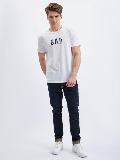 Футболка бавовняна довга чоловіча GAP 570044-00 2XL Біла (1200119850315) - зображення 3