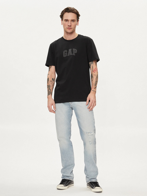 Футболка бавовняна довга чоловіча Gap 570044-02 L Чорна (1200119648660) - зображення 3