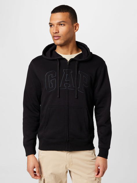 Bluza męska rozpinana streetwear z kapturem GAP 499917-06 L Czarna (1200046477661) - obraz 1