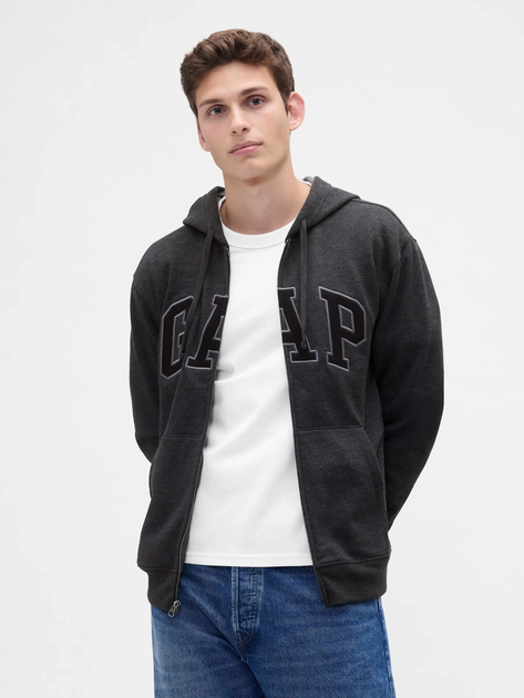 Толстовка на флісі, на блискавці чоловіча GAP 851516-32 S Темно-сіра (1200140144100) - зображення 1