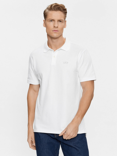 Поло довге чоловіче GAP 586306-05 S Біле (1200119709309) - зображення 1