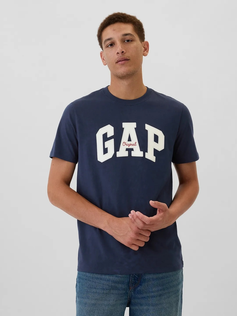 Футболка бавовняна довга чоловіча GAP 542246-02 L Темно-синя (1200136224465) - зображення 1