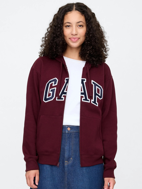 Bluza damska rozpinana streetwear polarowa GAP 678782-10 2XL Bordowa - obraz 1