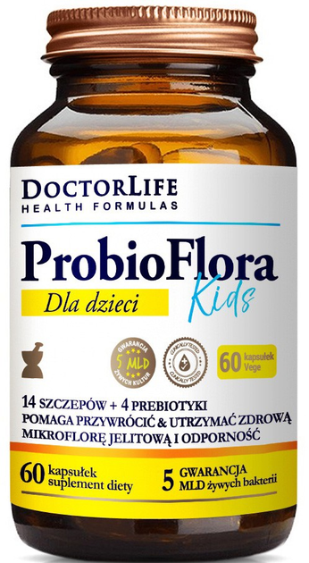 Suplement diety Doctor Life ProbioFlora Kids 60 kapsułek (5903317644255) - obraz 1