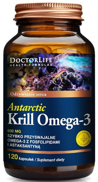 Suplement diety Doctor Life Mega Krill Oil 600 mg Omega-3 120 kapsułek (5906874819654) - obraz 1