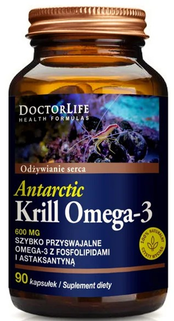 Suplement diety Doctor Life Mega Krill Oil 600 mg Omega-3 90 kapsułek (5906874819531) - obraz 1