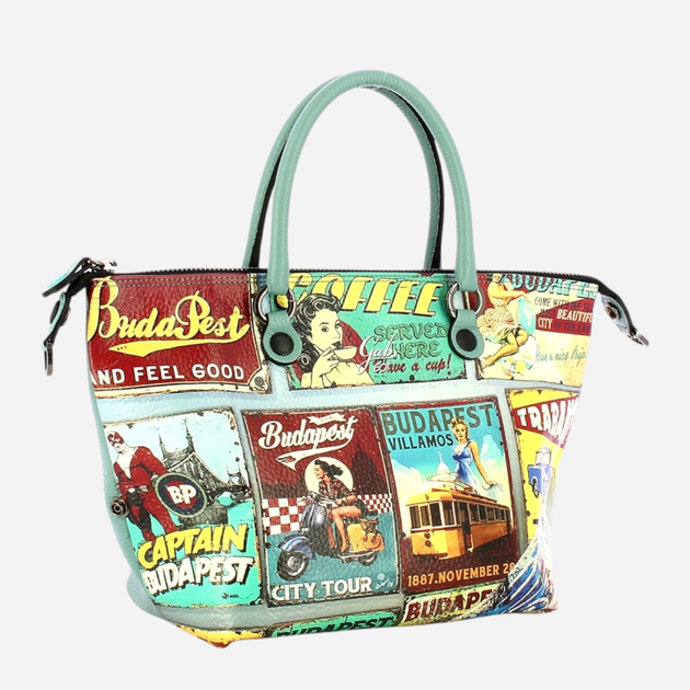 Torebka shopper ze skóry naturalnej Gabs G3 Plus Tg M G000033T2X2361 S0601 Niebieska (800070347481) - obraz 3
