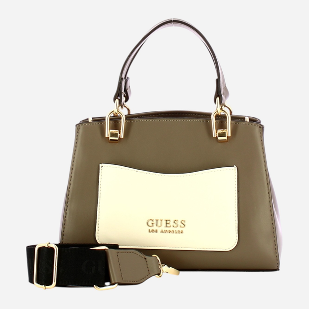 Сумка крос-боді через плече жіноча зі штучної шкіри маленька Guess Bogue HFSA9158050 CEL Сіра (800070346618) - зображення 4