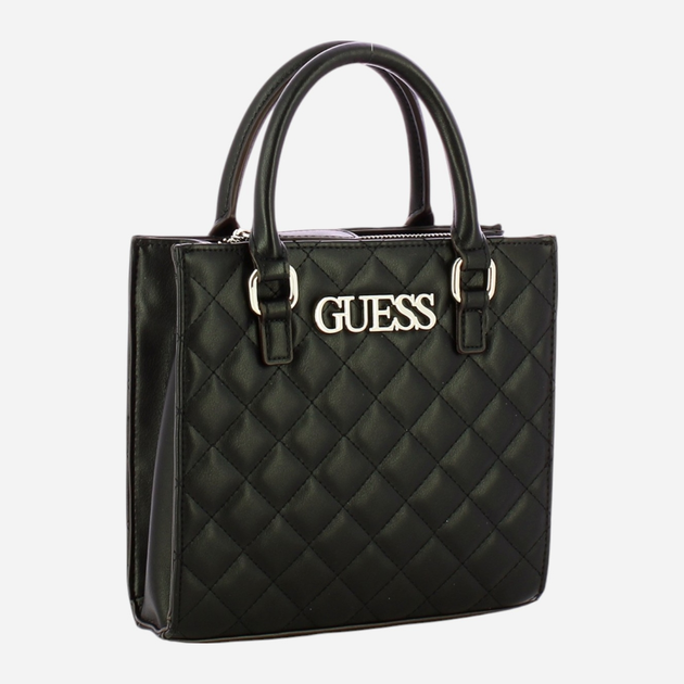Сумка крос-боді через плече жіноча зі штучної шкіри маленька Guess Alazne HWALAZP3504 BLA Чорна (800070346613) - зображення 3