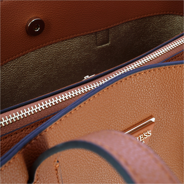 Сумка шопер жіноча зі штучної шкіри Guess Meridian HWBG6974230 COG Коричнева (800070344309) - зображення 4