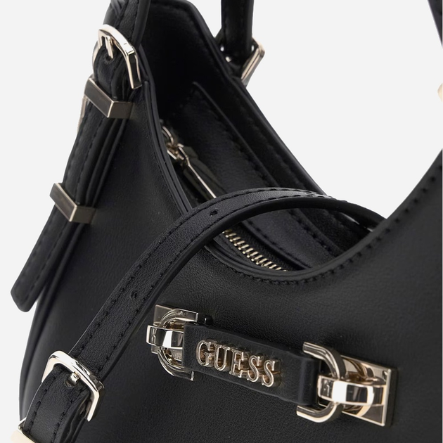 Torebka crossbody damska mała Guess Lefia HWBG9644050 BLA Czarna (800070344314) - obraz 3