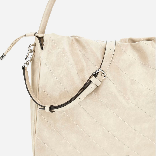 Torebka crossbody damska duża Guess Amys HWMY9659220 SIT Beżowa (800070344328) - obraz 4