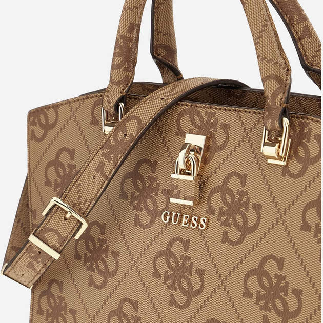 Torebka crossbody damska Guess Queensland HWOS9655060 LTL Brązowa (800070344333) - obraz 3