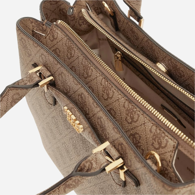 Torebka crossbody damska duża Guess Katya HWSG9652060 LTL Brązowa (800070344346) - obraz 4