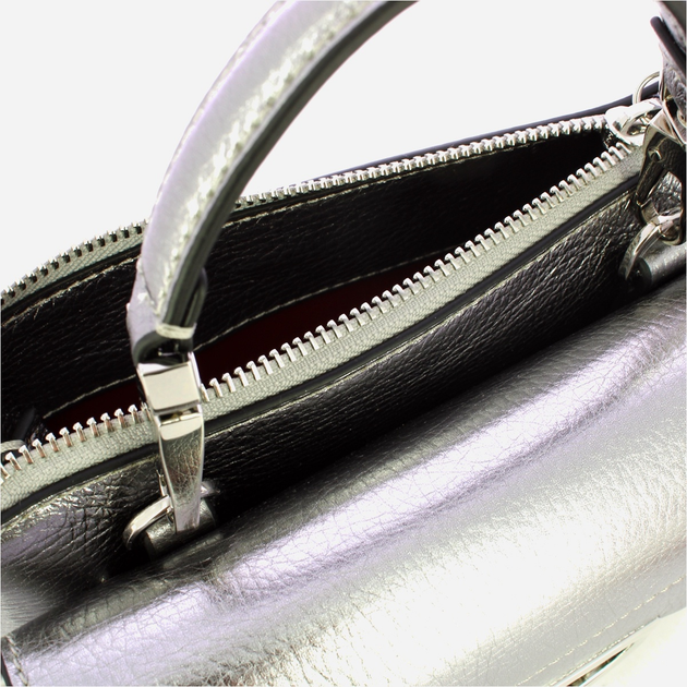 Torebka crossbody damska ze skóry naturalnej mała Coccinelle Arlettis E1MD555B701 Y43 Srebrna (800070345890) - obraz 5