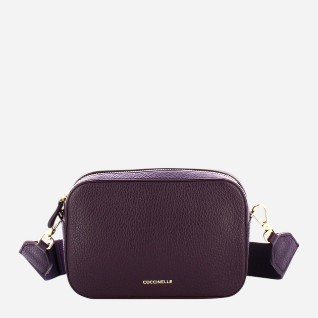 Torebka crossbody damska ze skóry naturalnej mała Coccinelle Tebe E5MN555I101 V87 Fioletowa (800070345924) - obraz 1