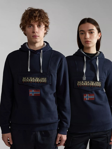 Bluza męska z kapturem Napapijri Burgee NP0A4GJD1761003 L Niebieska (800070311888) - obraz 1