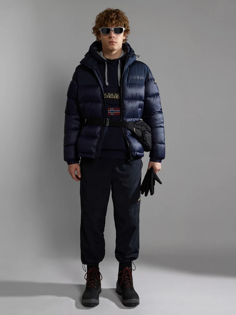 Bluza męska z kapturem Napapijri Burgee NP0A4GJD1761003 S Niebieska (800070311889) - obraz 3