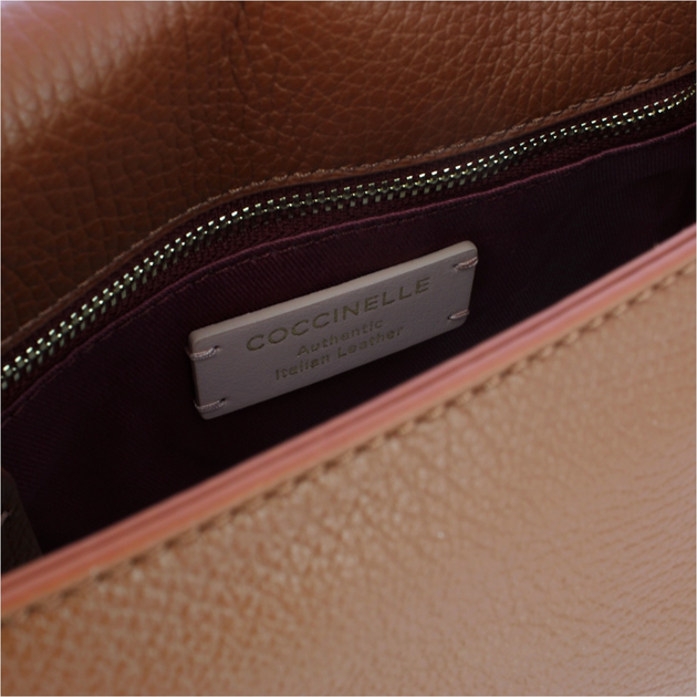 Torebka crossbody damska ze skóry naturalnej Coccinelle Rebekka E1T95150201 W11 Brązowa (800070345901) - obraz 4