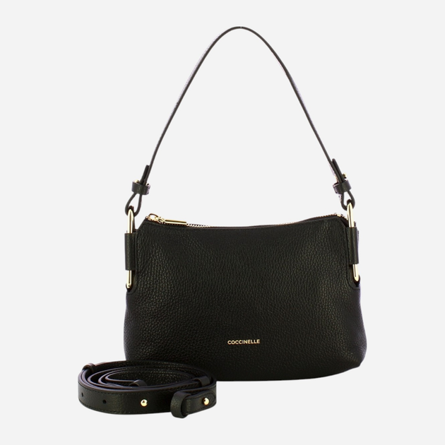 Torebka crossbody damska ze skóry naturalnej mała Coccinelle Rebekka E5T95520101 001 Czarna (800070345940) - obraz 4