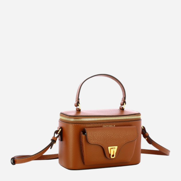 Torebka crossbody damska ze skóry naturalnej mała Coccinelle Beat E5TFK550101 W11 Brązowa (800070345885) - obraz 3