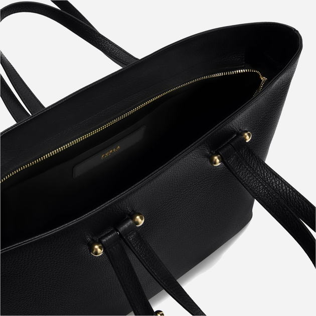 Сумка шопер жіноча з натуральної шкіри велика Furla Duetto WB01453HSF000O60001007 Чорна (800070344696) - зображення 5