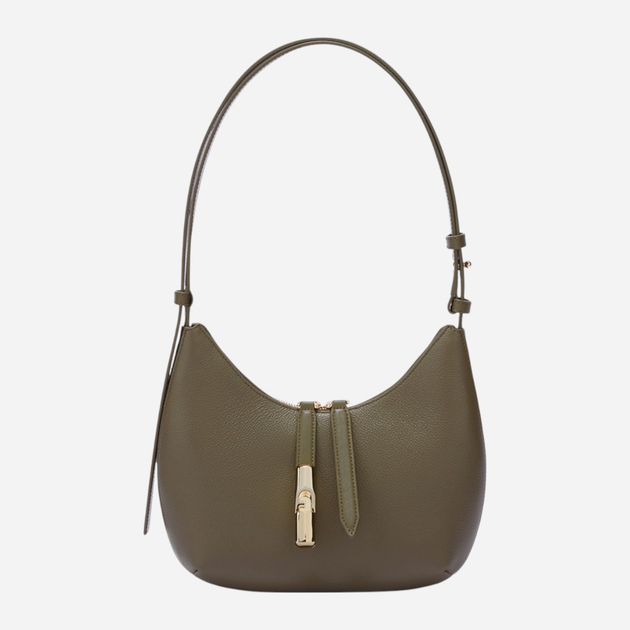 Сумка багет жіноча з натуральної шкіри маленька Furla Goccia WB01500BX33532810S1007 Зелена (800070344979) - зображення 1