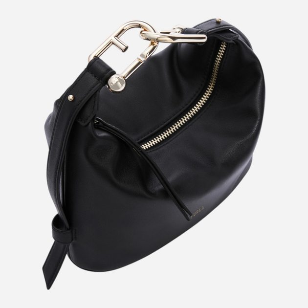 Сумка жіноча з натуральної шкіри маленька Furla Nuvola WE00846BX2045O60001007 Чорна (800070344989) - зображення 4