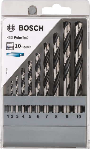 Набір свердел по металу Bosch HSS PointTeQ 10 шт (2608577348) - зображення 1