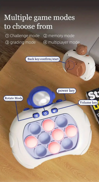 Детская электронная консоль Pop It Astronaut, антистресс-игра - изображение 4
