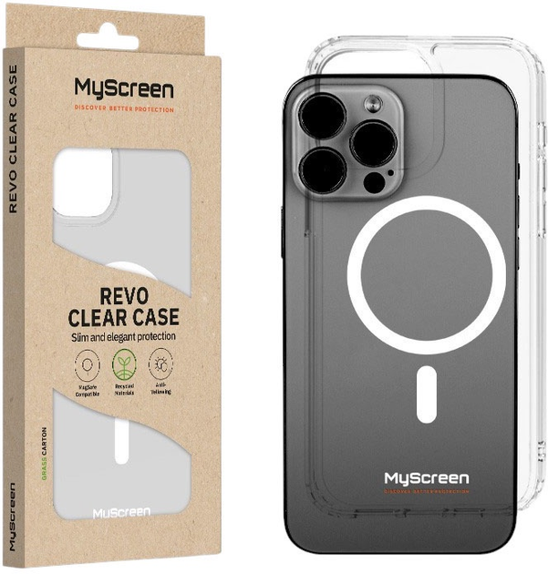 Etui MyScreen Revo Clear Case MagSafe do Apple iPhone 15 Transparent (5904433228947) - obraz 1