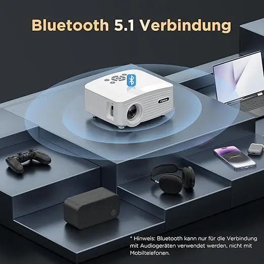 Проектор для домашнего кинотеатра Giaomar Movie Projector C6 2.4G и 5G 720P HDMI с пультом Белый - изображение 2
