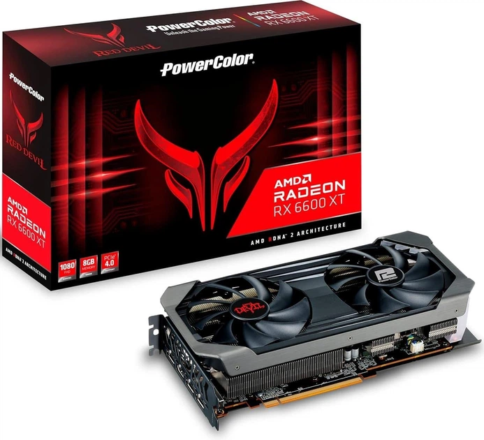 【動作確認済】PoweColor Radeon RX 6600XT Видеокарта PowerColor AMD Radeon RX 6600 XT 8GB Red Devil (AXRX