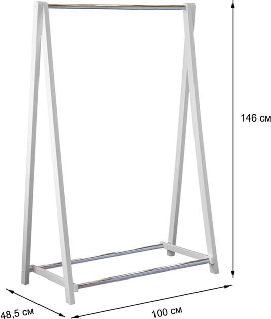 Стійка для одягу Fenster Модус 2 Білий 146x100x48,5 - изображение 3
