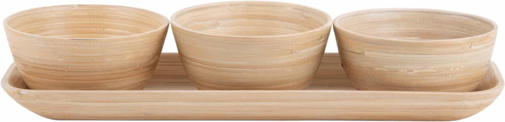 Zestaw na przekąski Present Time Puro 3 miseczki + taca 36 x 6 cm (8714302746833) - obraz 2