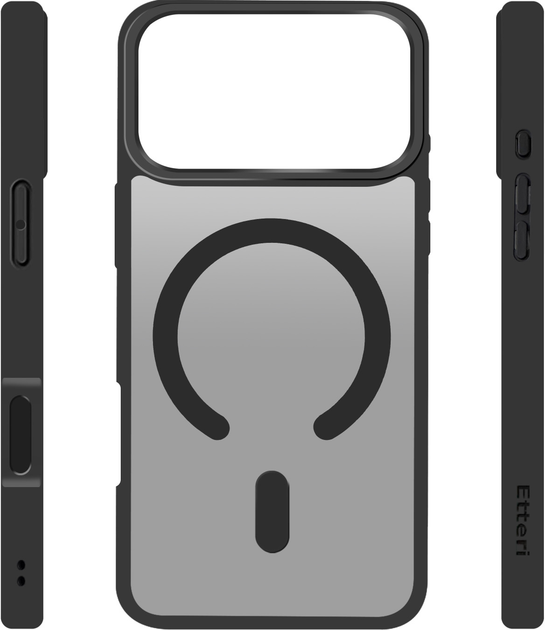 Панель Etteri Matt Mag для Apple iPhone 17 Pro Max Black/Transparent (5907504556772) - зображення 3