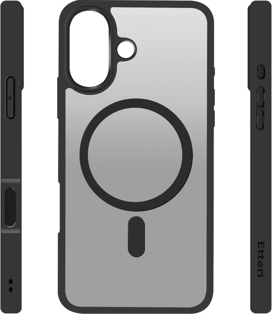 Etui plecki Etteri Matt Mag do Apple iPhone 17 Black/Transparent (5907504556758) - obraz 3