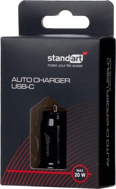 Автомобільний зарядний пристрій Standart USB-C 20 Вт Black (GT-ZJ20 BLACK) - зображення 4