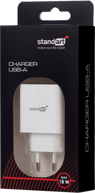 Ładowarka sieciowa Standart USB-A 18 W White (GT-RJ334 WHITE) - obraz 4