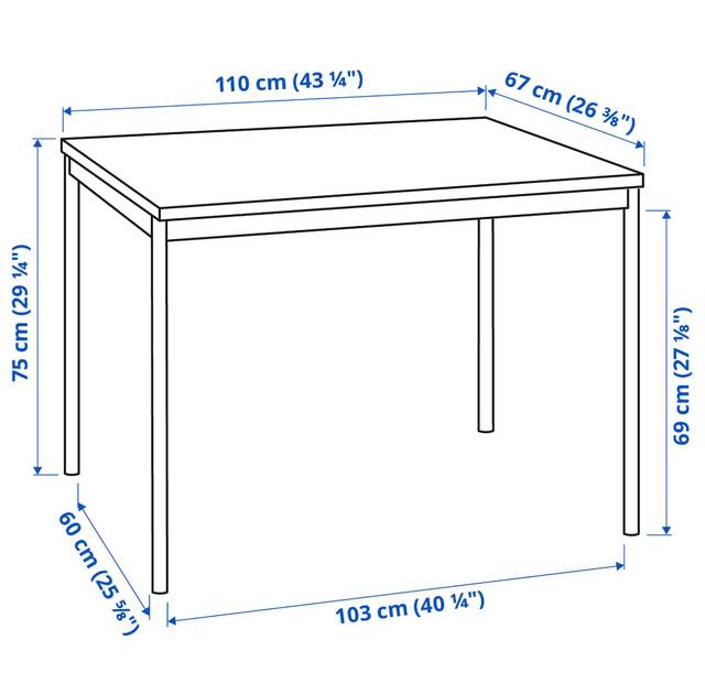 Стіл, кухонний стіл, чорний, 110x67см, IKEA SANDSBERG 294.203.93 - Фото 5 Стіл, кухонний стіл, чорний, 110x67см, IKEA SANDSBERG 294.203.93 - изображение 5
