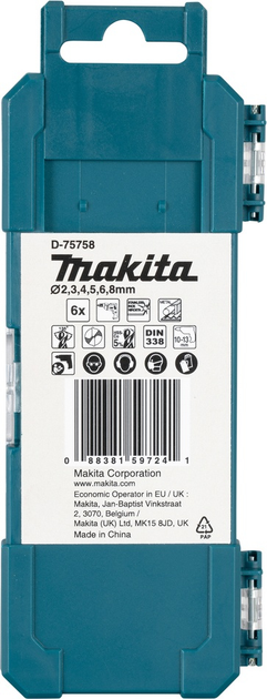 Zestaw wierteł Makita HSS-Co 6 szt D-75758 (88381597241) - obraz 3