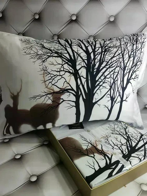 Постельное белье сатиновое Dijital Belizza Foresty Евро 200×220 100% хлопок - изображение 6