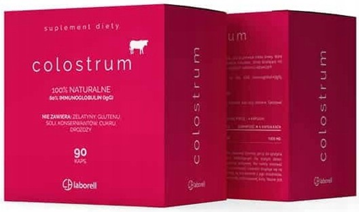 Suplement diety Laborell Colostrum siara bydlęca 40% IgG 90 kapsułek (5902488010272) - obraz 2