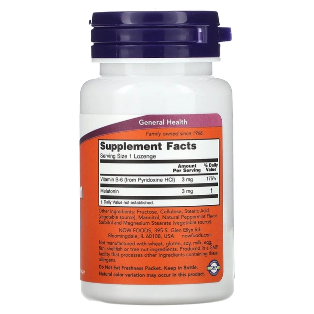 Мелатонін NOW Foods (Melatonin) зі смаком м'яти 3 мг 90 шт - зображення 2