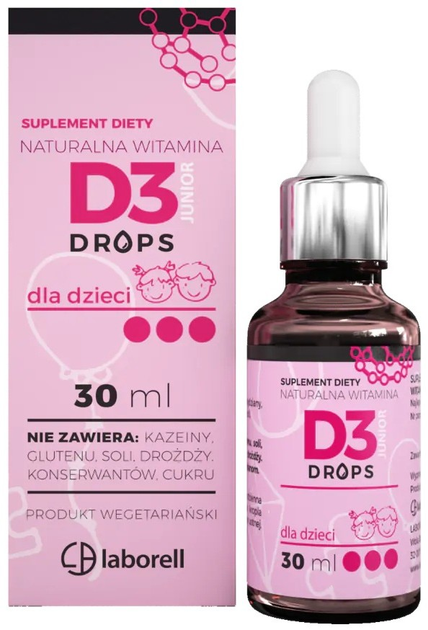Witamina D3 dla dzieci Laborell w kroplach 30 ml (5902488011262) - obraz 1