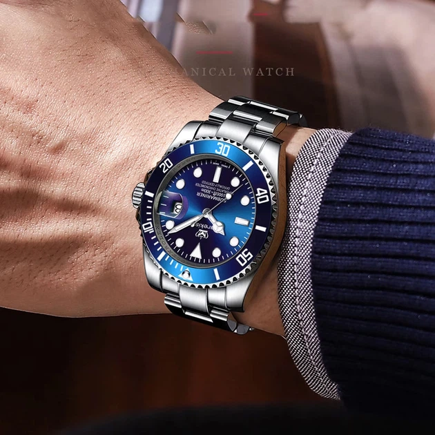 Годинник чоловічий Hemsut Zurich Carekiso Blue кварцовий з мінеральним склом 43 мм наручний годинник - зображення 6